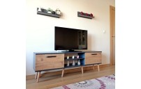 Mobilya Sepeti Ms 90 Mdf Tv Ünitesi Dolabı Raflı Antrasit Ceviz